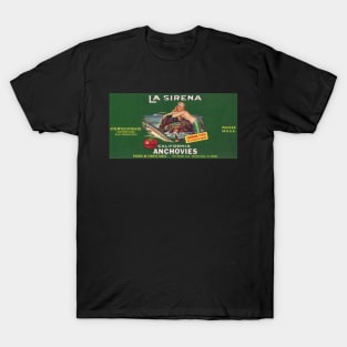 La Sirena Vintage Anchovies Label Cannery Row Monterey T-Shirt